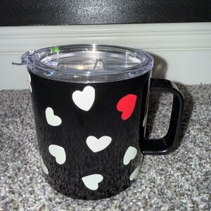 Kate spade black with hearts coffee mug